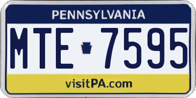 PA license plate MTE7595