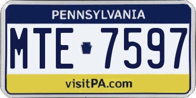 PA license plate MTE7597