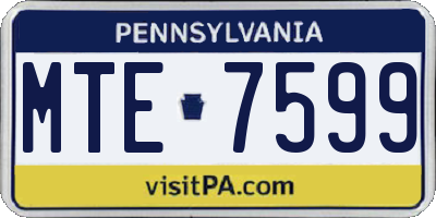 PA license plate MTE7599