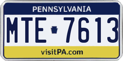 PA license plate MTE7613