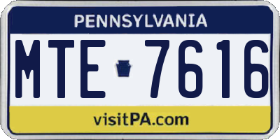 PA license plate MTE7616