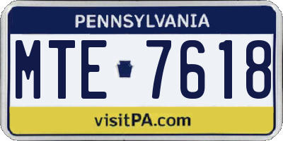 PA license plate MTE7618