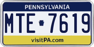 PA license plate MTE7619