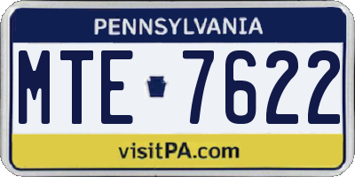 PA license plate MTE7622