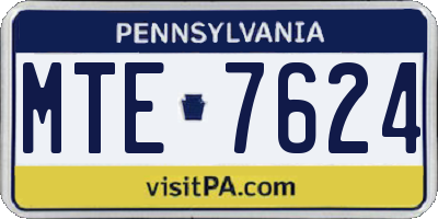 PA license plate MTE7624