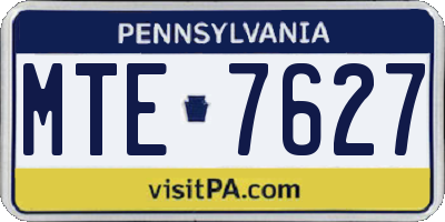 PA license plate MTE7627