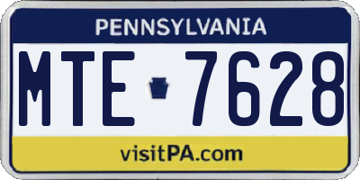 PA license plate MTE7628