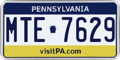 PA license plate MTE7629