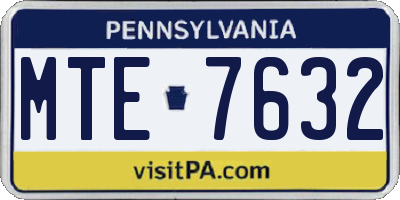 PA license plate MTE7632