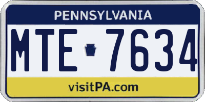 PA license plate MTE7634
