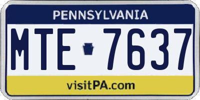 PA license plate MTE7637