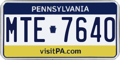 PA license plate MTE7640