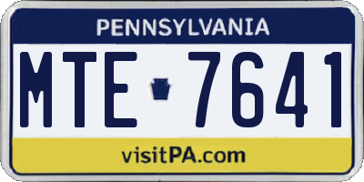 PA license plate MTE7641