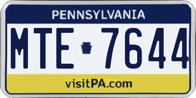 PA license plate MTE7644