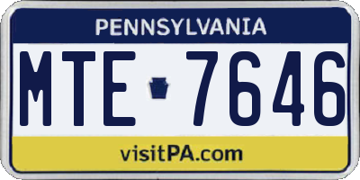 PA license plate MTE7646