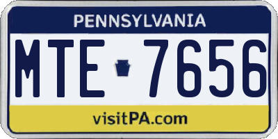 PA license plate MTE7656