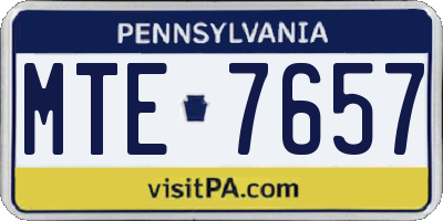PA license plate MTE7657