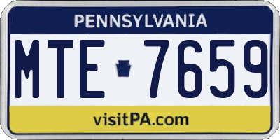 PA license plate MTE7659