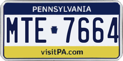PA license plate MTE7664