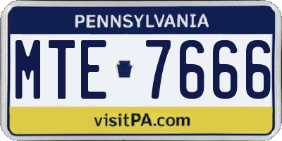 PA license plate MTE7666