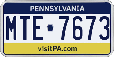 PA license plate MTE7673