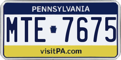 PA license plate MTE7675
