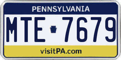 PA license plate MTE7679