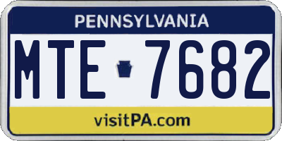 PA license plate MTE7682