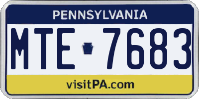 PA license plate MTE7683