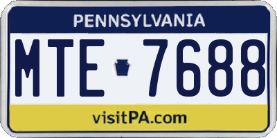 PA license plate MTE7688
