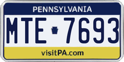 PA license plate MTE7693