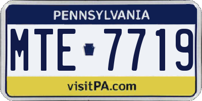 PA license plate MTE7719