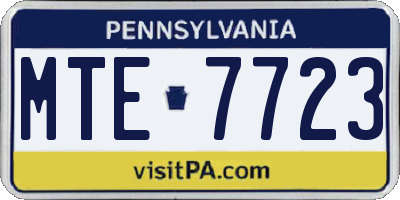 PA license plate MTE7723
