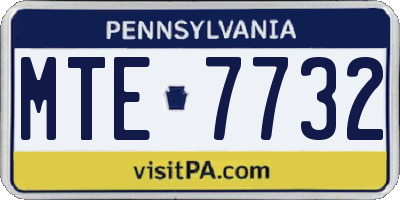 PA license plate MTE7732