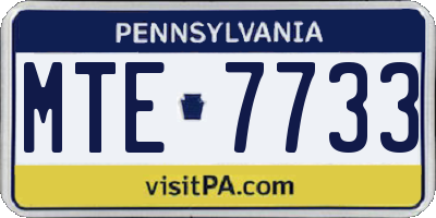 PA license plate MTE7733