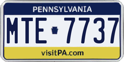 PA license plate MTE7737