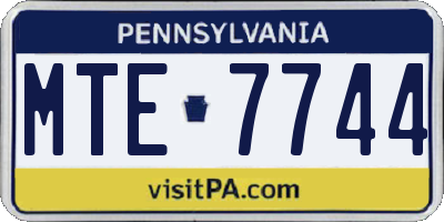PA license plate MTE7744
