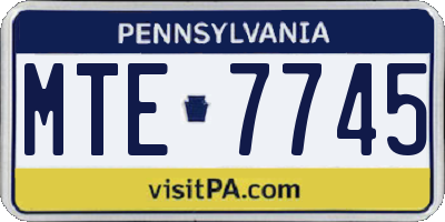 PA license plate MTE7745