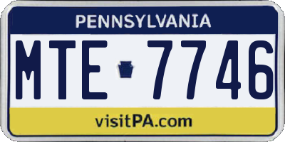 PA license plate MTE7746