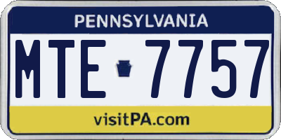 PA license plate MTE7757