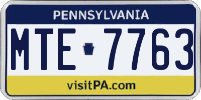 PA license plate MTE7763