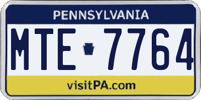 PA license plate MTE7764