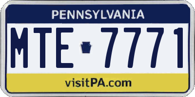 PA license plate MTE7771