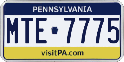 PA license plate MTE7775