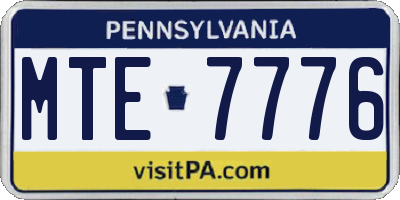 PA license plate MTE7776