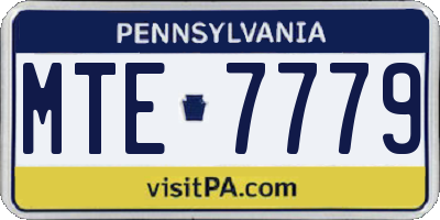 PA license plate MTE7779