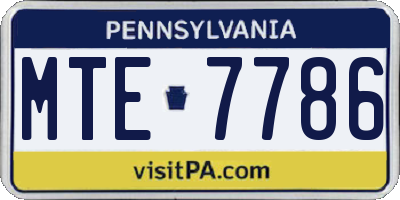 PA license plate MTE7786