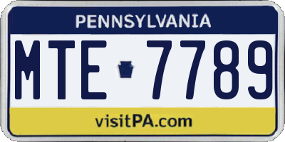 PA license plate MTE7789