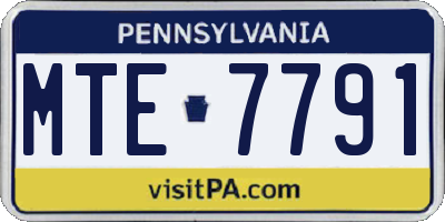 PA license plate MTE7791