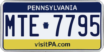 PA license plate MTE7795